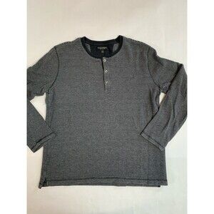 🌻2 for $20🌻 Banana Republic Henley Mens Large Blue Shirt Sweater Pima Blend